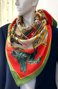 VTG HERMES SALZBURG Carre 90 100% Silk scarf By Loic Dubigeon #7067 - Picture 1 of 14