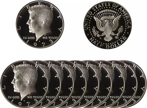 1-1973-S Kennedy Half Dollar 20-Coin Roll Gem Proof-20 COINS - Picture 1 of 9