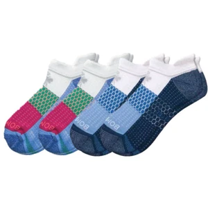 4Pair Men's Bombas Hex Tec Running Ankle Socks Size Large Blue Soft Lightweight - Picture 1 of 4