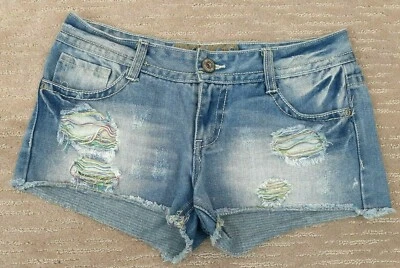 Pantalones Cortos Bongo Juniors Denim Corte Talla 5 Envejecidos Multi Color Hilo Festival  Foto 1 de 4