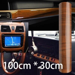 Glossy Simulation Wood Grain Sticker DIY Vinyl Decal Car Interior Trim Film Wrap - Bild 1 von 8