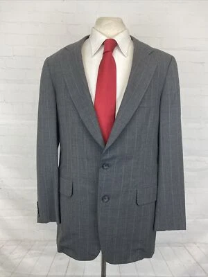 Paul Stuart Men's Gray Striped Wool Blazer 40R $1,595 - Image 1 of 4