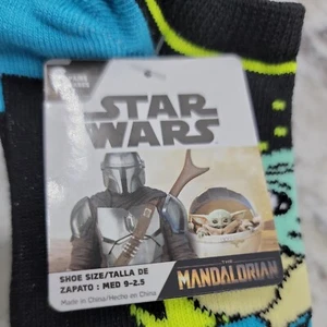 Star Wars Mandalorian Baby Yoda 6-Pair Boys No-Show Socks, Medium 9-2.5 - Picture 1 of 10
