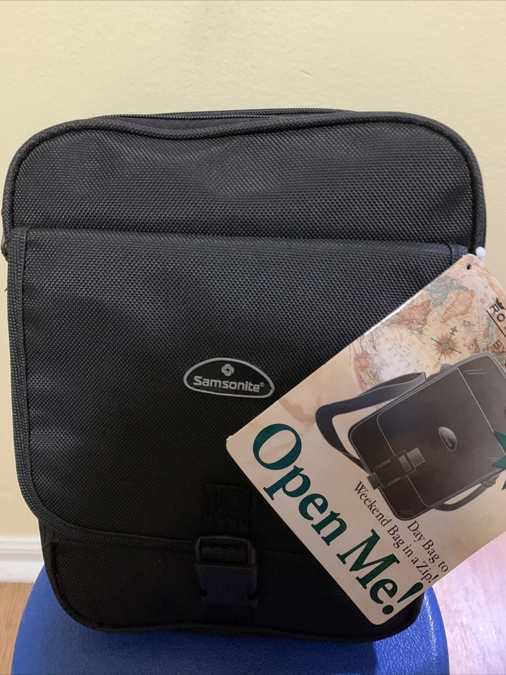 Samsonite Royal Traveler Travel Duffel Bag 2 in 1 Day Weekend Messenger Black