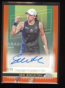 2024 Topps Chrome Tennis Iga Swiatek Orange Refractor Ref Auto Autograph /25 - Picture 1 of 2