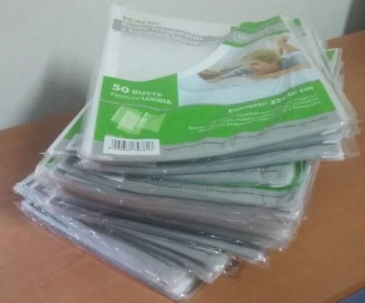 1000 Buste trasparenti forate, formato A4 UNIVERSALE, in polipropilene  - Immagine 1 di 3