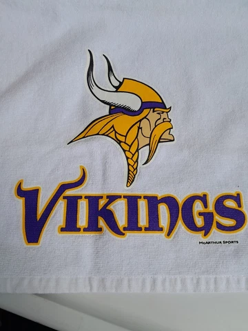 Vintage 90s Minnesota Vikings Footbal Towel On Field Cover