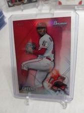 2021 Bowman Sterling Prospects Red Refractor # /5 Hunter Greene #BSP-35