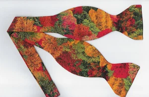 Fun Autumn Bow tie, Forest of Fall Colors, Orange, Red, Yellow, Self-tie Bow tie - Picture 1 of 5