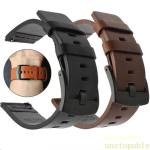 18mm 20mm 22mm 24mm Genuine Leather Wristband Watch Strap Band Bracelet UNIVERSL - Picture 1 of 8