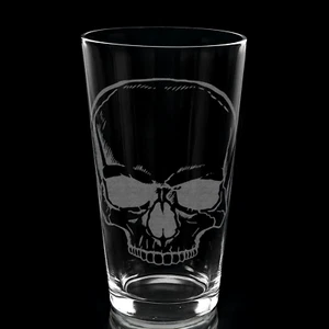 HUMAN SKULL Pint Glass - Picture 1 of 4