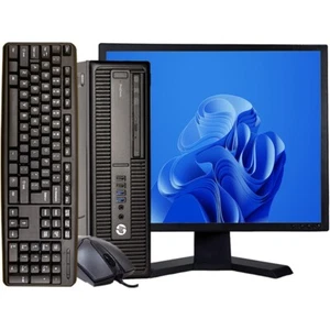 HP i5 Desktop 16GB RAM 128GB SSD 22" LCD Windows 10 PC Computer Wi-Fi DVD/RW - Picture 1 of 5
