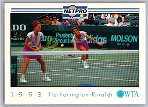 Tarjeta deportiva de tenis dobles NetPro #W47 1993 Jill Hetherington Kathy Rinaldi - Imagen 1 de 2