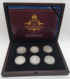 2019 200th Anniversay of The Birth of Queen Victoria 6 coin Silver Portrait Set - Picture 1 of 21