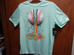 NUEVA CAMISETA PARA DAMA ATLETIC WORKS NIEBLA COMO NUEVA COLOR EQUIPO L/S con DISEÑO BÉISBOL - Imagen 1 de 4