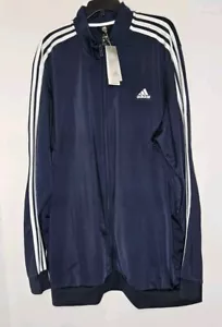 Adidas Men 3S TT Tric Multi Sports Crew Navy White Track Jacket H46100 3XL Tall - Picture 1 of 3