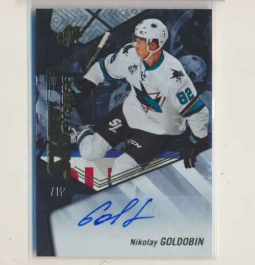 2015-16 Upper Deck SPX Shift Change AUTO 70 Nikolay Goldobin San Jose Sharks - Image 1 of 1