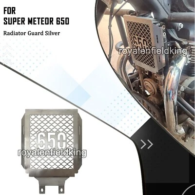 Fit For Royal Enfield Super Meteor 650 Stainless Steel Radiator Guard, Silver Foto 1 de 4