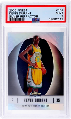 2006 Finest Kevin Durant Silver Refractor #102 /319 PSA 9 - Image 1 of 2