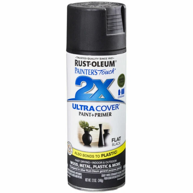 Rust-Oleum Painter's Touch 2X Ultra Cover - Flat Black, 12oz (249127)