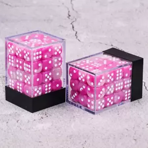 NEW Dice Cube Set of 36 D6 (12mm) - Auralus Pink White - Picture 1 of 3