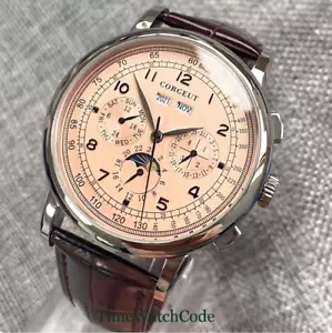 Corgeut 42mm Automatik Herrenuhr Chronograph Lederarmband Uhren für Herren Neu - Bild 1 von 6