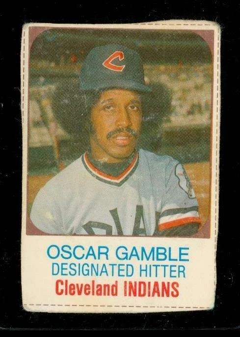 Vintage 1975 Baseball Card HOSTESS #147 OSCAR GAMBLE Cleveland Indians Hand Cut - Image 1 of 2