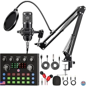 Podcast Equipment Bundle - Microphone, Voice Changer, Live Sound Card, Audio - Afbeelding 1 van 7