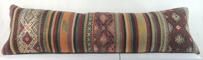 Long Kilim Pillow Cover 12x42 Vintage Ethnic Decorative Kilim Lumbar 2821 - Image 1 of 4