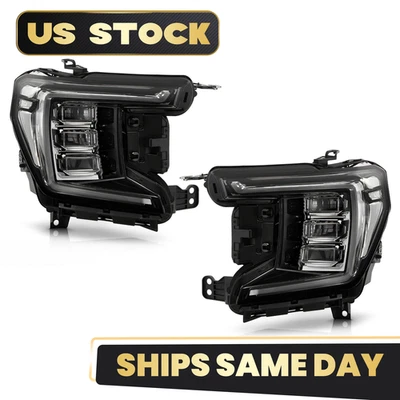 For 2021-2024 GMC Yukon XL SLE|SLT Full LED Headlight Chrome Left+Right Pair Foto 1 de 4
