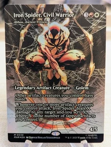 Foil MTG Marvel Universe IRON SPIDER, CIVIL WARRIOR Borderless Foil NM (0039) - Picture 1 of 2