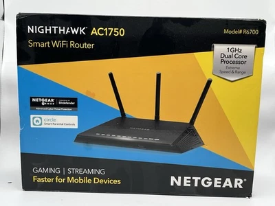 NETGEAR Nighthawk R6700v3 Smart Wi-Fi Router AC1750 Wireless Speed - Black - Image 1 of 4