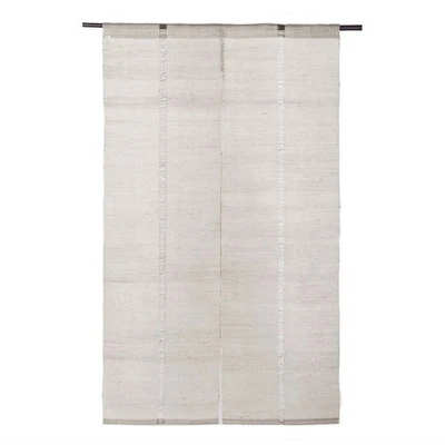 Japanese Traditional Handmade Linen Noren Curtain - Solid Natural Beige JPN Made - Image 1 of 4