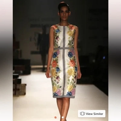 Anthropologie Payal Pratap Garden Grid Sleeveless Sheath Dress size 2P NWT - Image 1 of 4