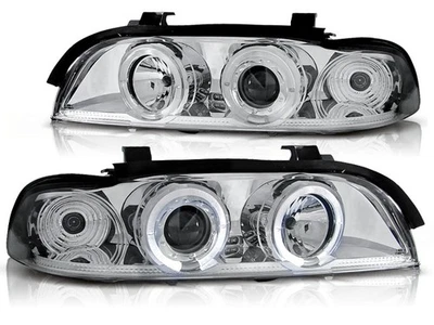 LED Angel Eyes Scheinwerfer für BMW 5er E39 95-03 chrom - Bild 1 von 2