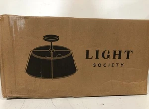 Light Society Lise 2-Light Black Pendant With White Fabric Shade LS-C556-BLK - Picture 1 of 3