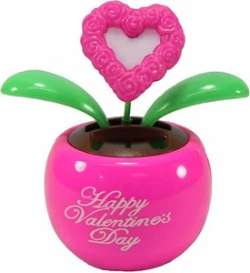 Happy Dancing Blumentopf Bobble Solar Spielzeug, Herzen, Valentinstag, tolles Geschenk, rosa - Bild 1 von 8