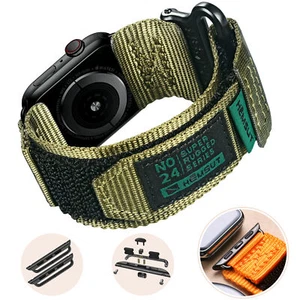 Rugged Apple Watch Band For Ultra 10/9/8/7/6/5/4/3/2/1/SE 38 40 41 42 44 45 49mm - Picture 1 of 40