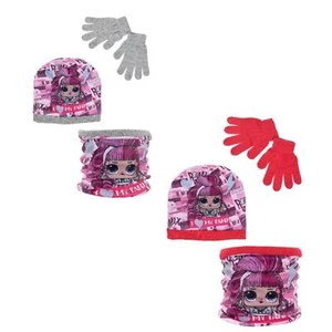 Mädchen HU4102 Lol Surprise Wintermütze, Handschuhe und Halswärmer Kragen-Schal - Afbeelding 1 van 3