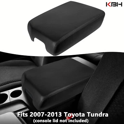 Fits 2007-2013 Toyota Tundra Leather Center Console Armrest Lid Cover Black - Image 1 of 4