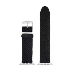 Apple Watch Uhrenarmband Perlon Schwarz von Eulit - Series 1 2 3 4 5 6 7 8 9 SE - Picture 1 of 4