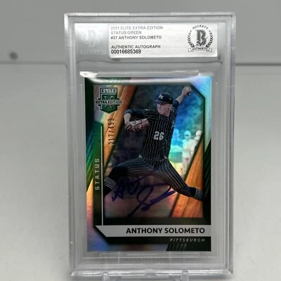 2021 Panini Elite Extra Green /499 Anthony Solometo BAS Slab Signed Auto - Image 1 of 4