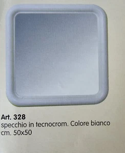 Specchio Quadrato Economico misura 50x50 cm per Bagno In Plastica Bianco, - Foto 1 di 5
