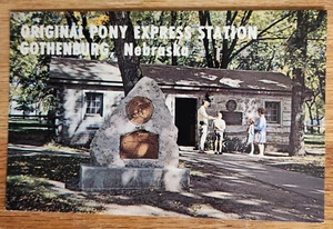 Pony Express Station Gotemburgo Nebraska NE postal PC años 60 imagen a color - Imagen 1 de 1