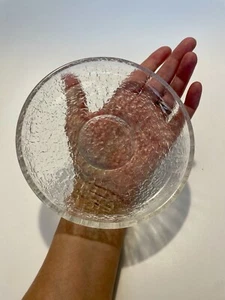 3 Vintage Ice Textured Clear Glass Plates Possibly Timo Sarpaneva for IITTALA? - Picture 1 of 19