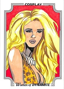 COSPLAY WOMAN OF DYNAMITE SKETCH CARD BY ROBERTO DUQUE B