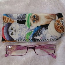 Jazberryz Cats Spectacle/Glasses Soft Pouch Case Handmade  New