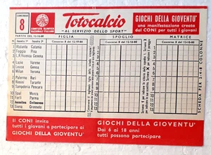 CAMPIONATO DI CALCIO 1980-81 SCHEDINA TOTOCALCIO CONCORSO N° 8 non giocata - Foto 1 di 2