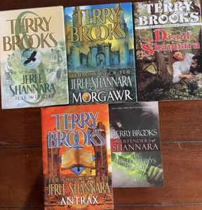terry brooks book lot 4 Hardcover 1 Paperback Good Condition - Picture 1 of 8