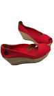 Tory Burch Red Filipa Espadrille Wedge Sandals ,size 10 B